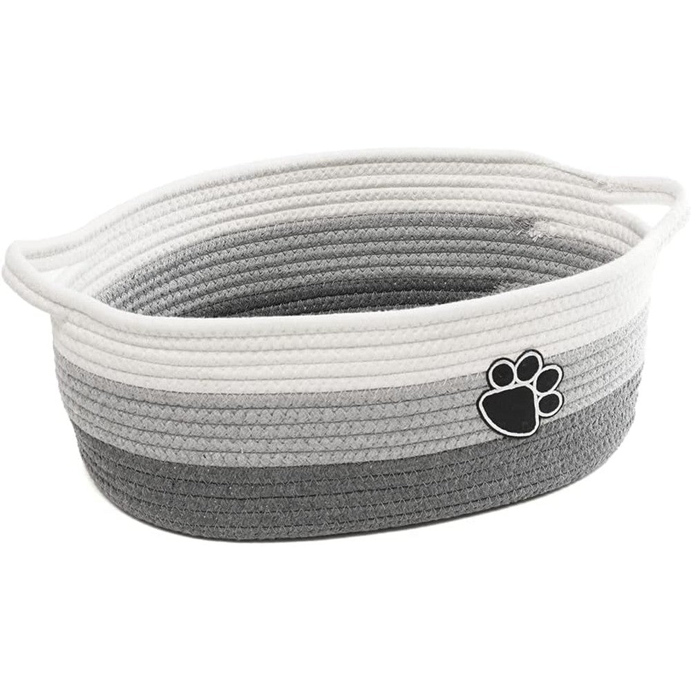 Stobsk woven cotton rope storage basket front view