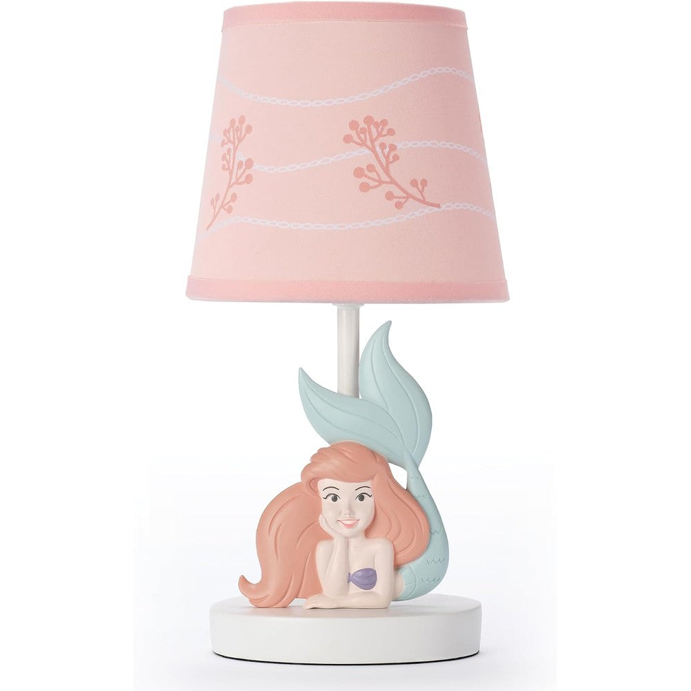 Bedtime Originals Disney Baby The Little Mermaid Ariel Lamp front view featuring hand-painted resin base