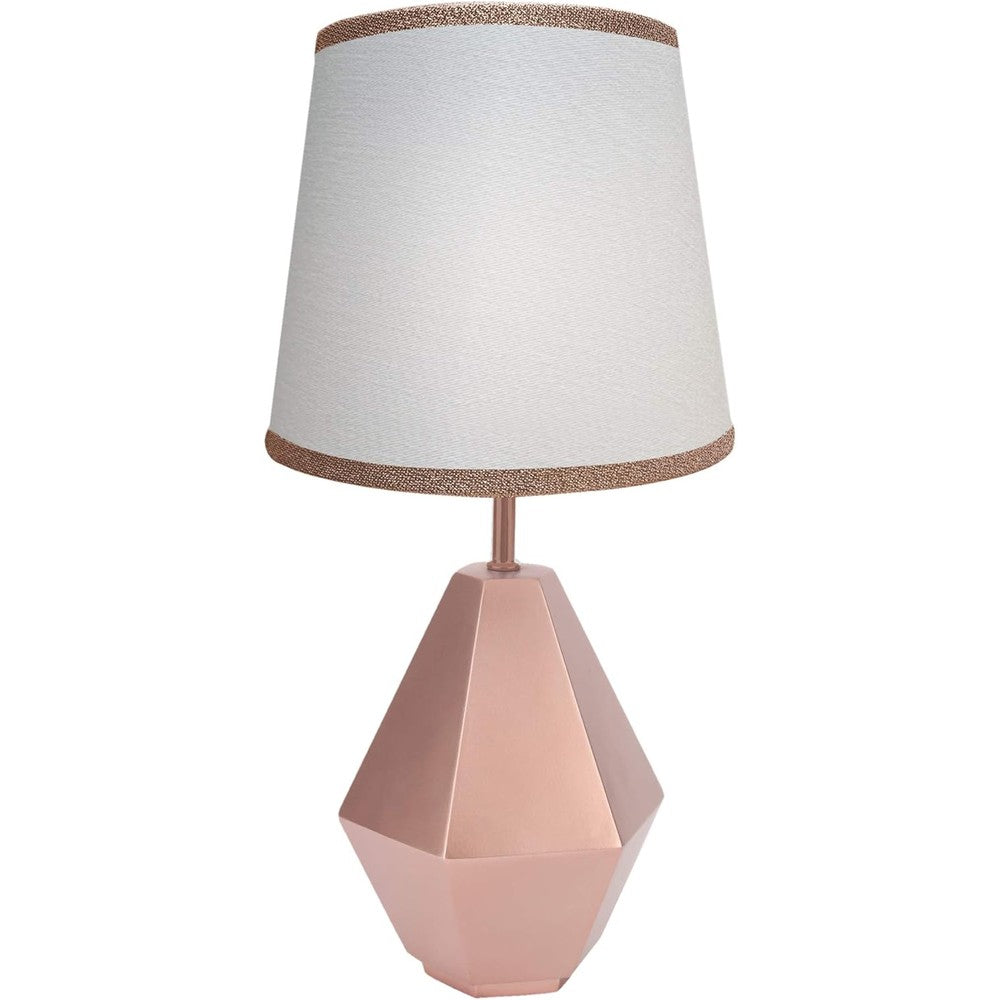 Lambs and Ivy rose gold hexagon nursery lamp front view