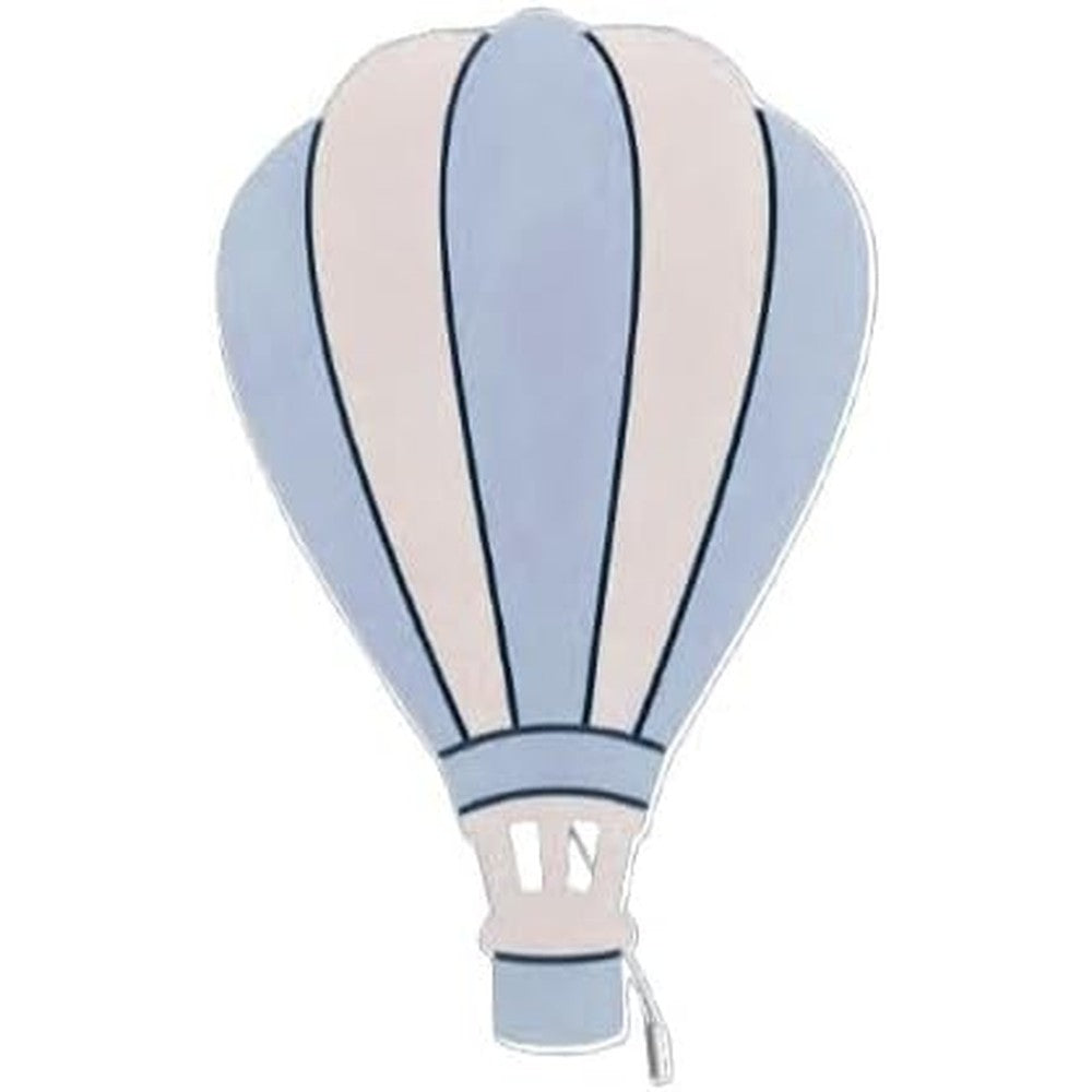 BugyBagy remote control cloud wall lamp front view in blue and white stripes for nursery decor