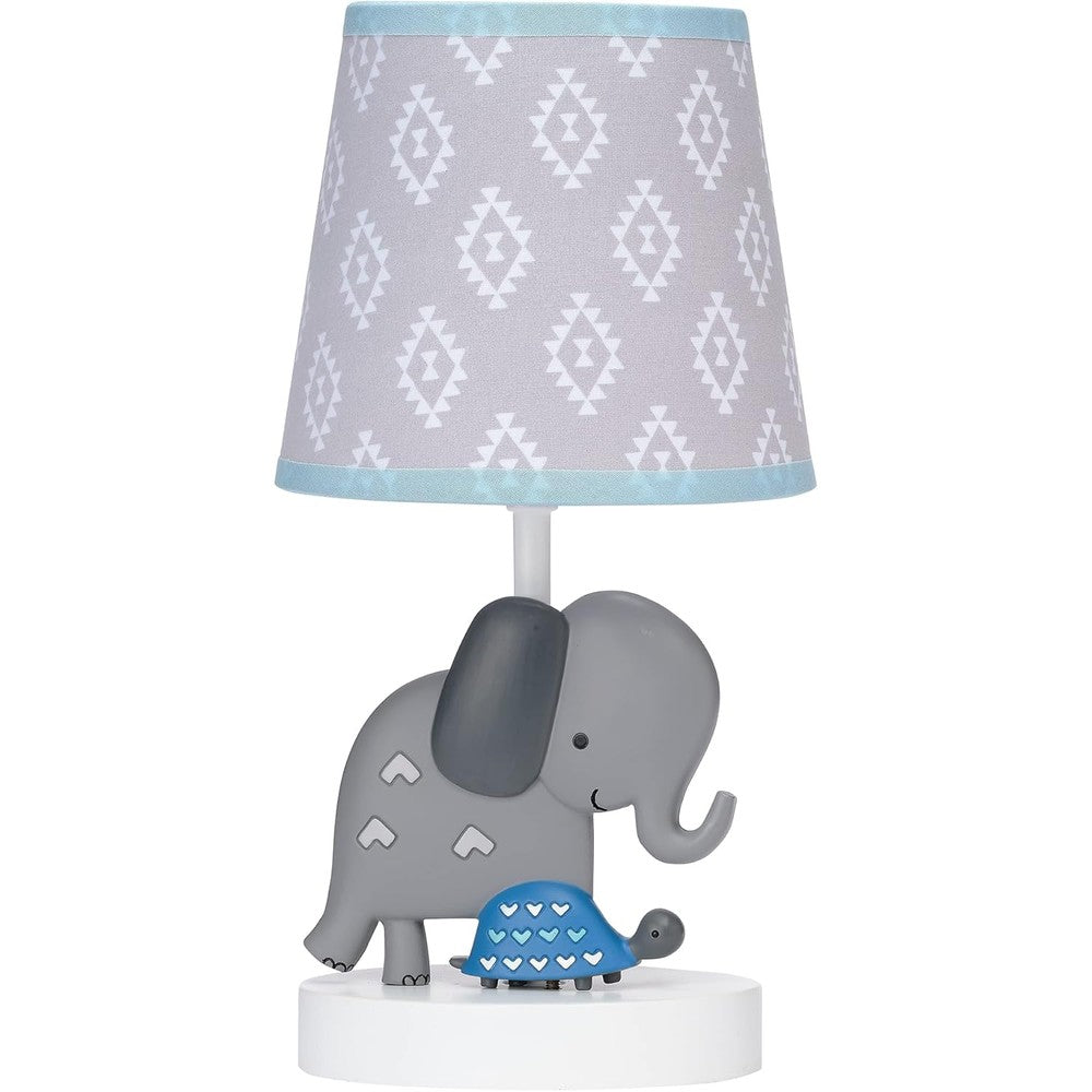 Bedtime Originals Jungle Fun nursery lamp with elephant and turtle front view