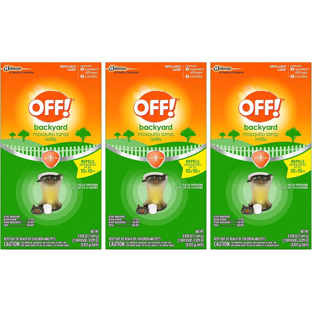 Off! Mosquito Lamp Refills pack of 3 front view showing box branding