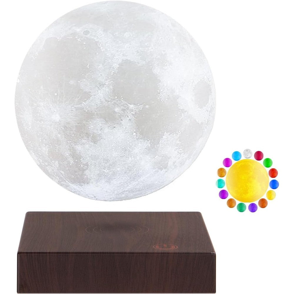 VGAzer levitating moon lamp front view glowing white