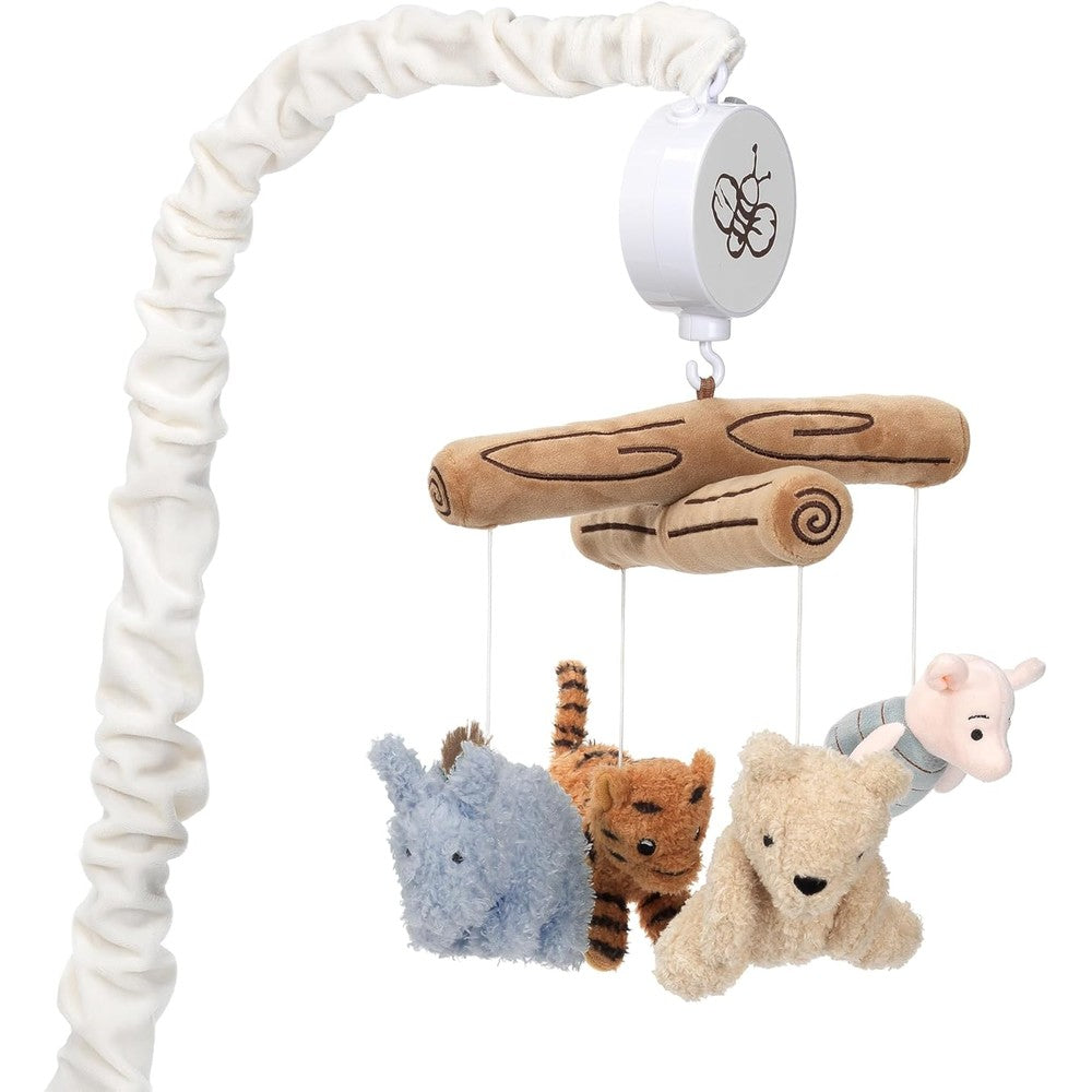 Lambs & Ivy Disney Baby Storytime Pooh Musical Crib Mobile front view showcasing Winnie the Pooh plush toy
