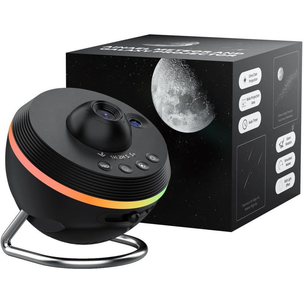 Ainael galaxy projector black home planetarium device front view