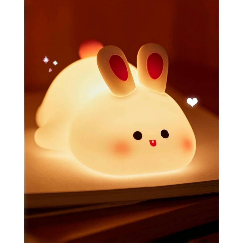 Daixinde Big Face Rabbit Silicone Night Light front view