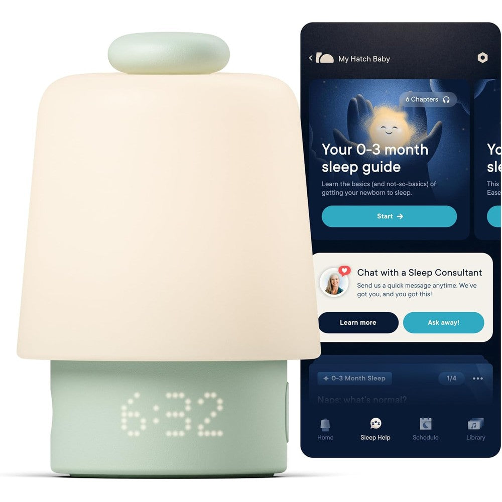 Hatch Baby Rest sound machine and night light in mint color front view