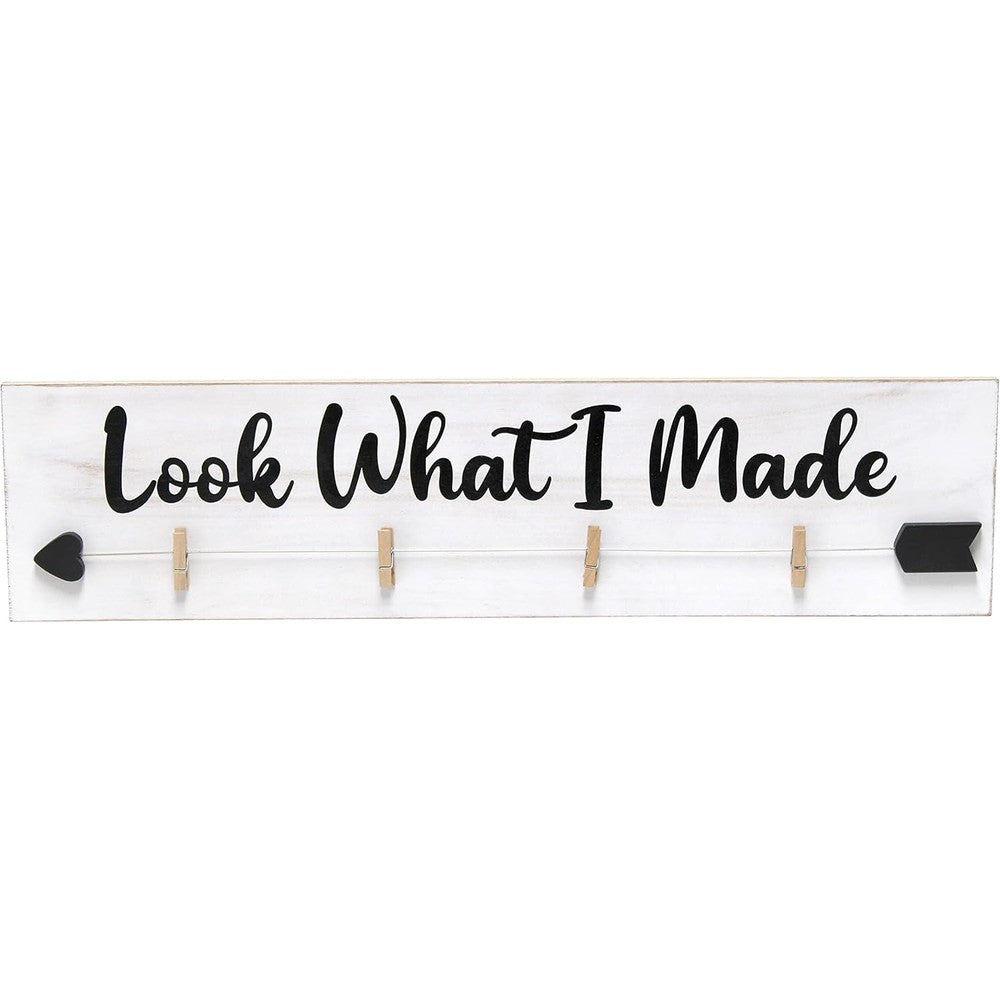 Elegant Designs farmhouse wood picture display front view showcasing rustic white-washed finish.