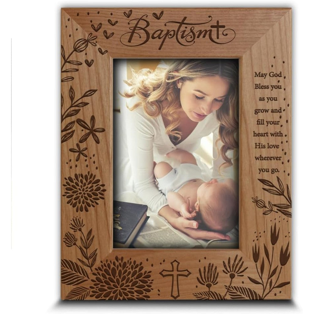 Bella Busta baptism frame front view with engraved blessings