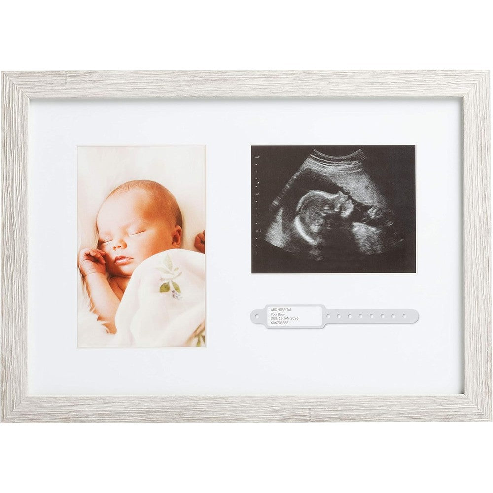 Kate and Milo rustic bracelet ID and sonogram frame front view