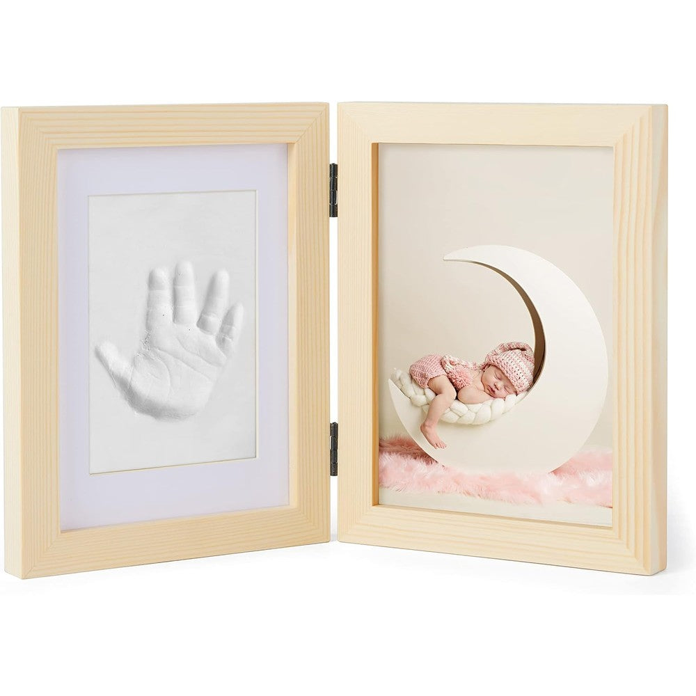 Chuckle baby hand and foot clay print photo frame kit front view