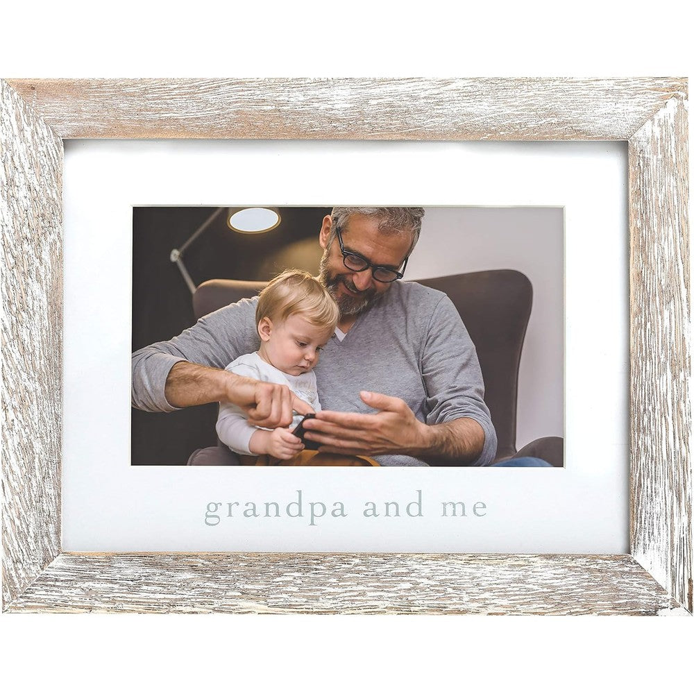 Pearhead Grandpa and Me rustic picture frame front view