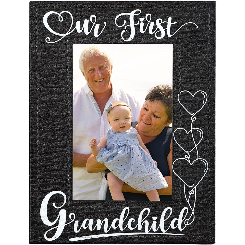 Flyab Our First Grandchild leather picture frame front view