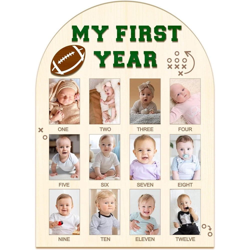 Partico football theme my first year photo board front view
