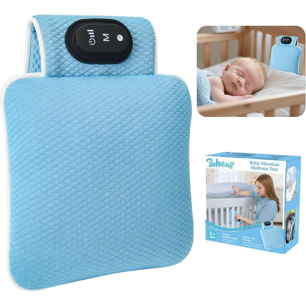 Bakeling baby vibrating sleep soother pad front view showing the sleek control panel.