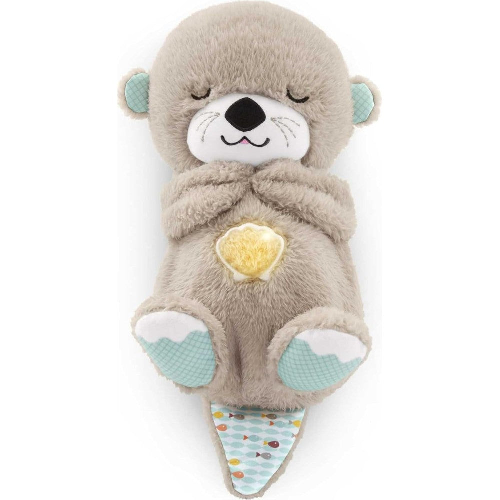 Fisher-Price Soothe n Snuggle Otter portable plush infant sound machine front view showing soft grey fur