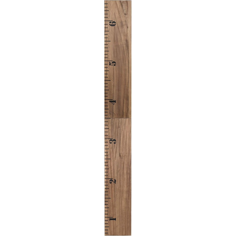 Kate and Laurel rustic brown wooden growth chart wall ruler