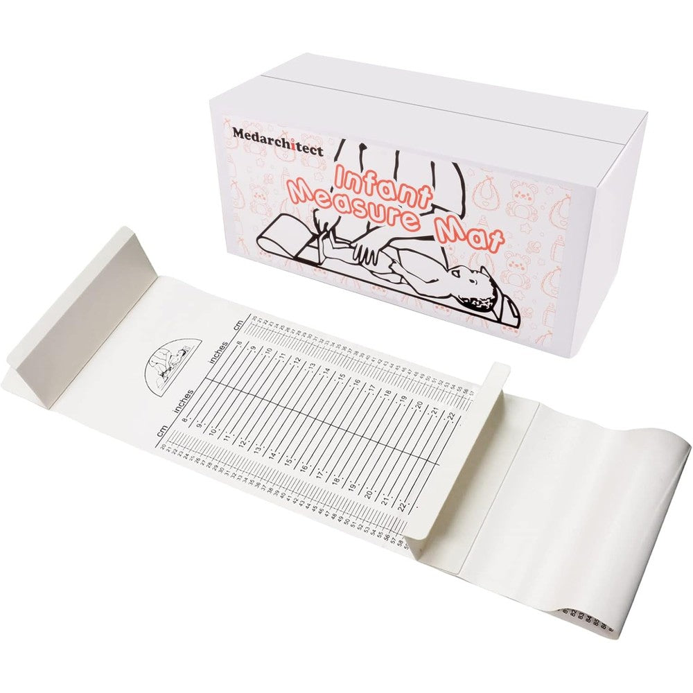 Medarchitect baby height measuring mat front view for infant growth tracking