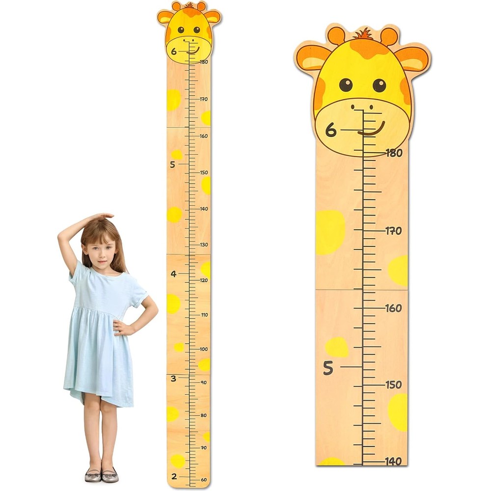 Beinou wooden giraffe growth chart for kids wall measurement