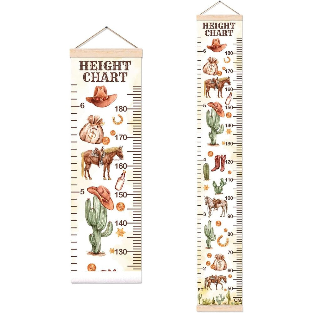 Guawubiang cowboy height chart for wall decor front view