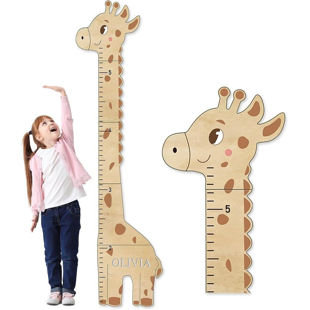 Beinou personalized giraffe height chart wall hanging front view