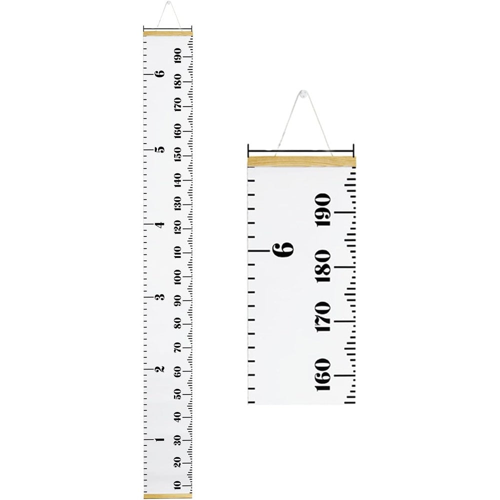 PandaEar Baby Height Growth Chart Ruler front view hanging on a nursery wall showing clear markings.