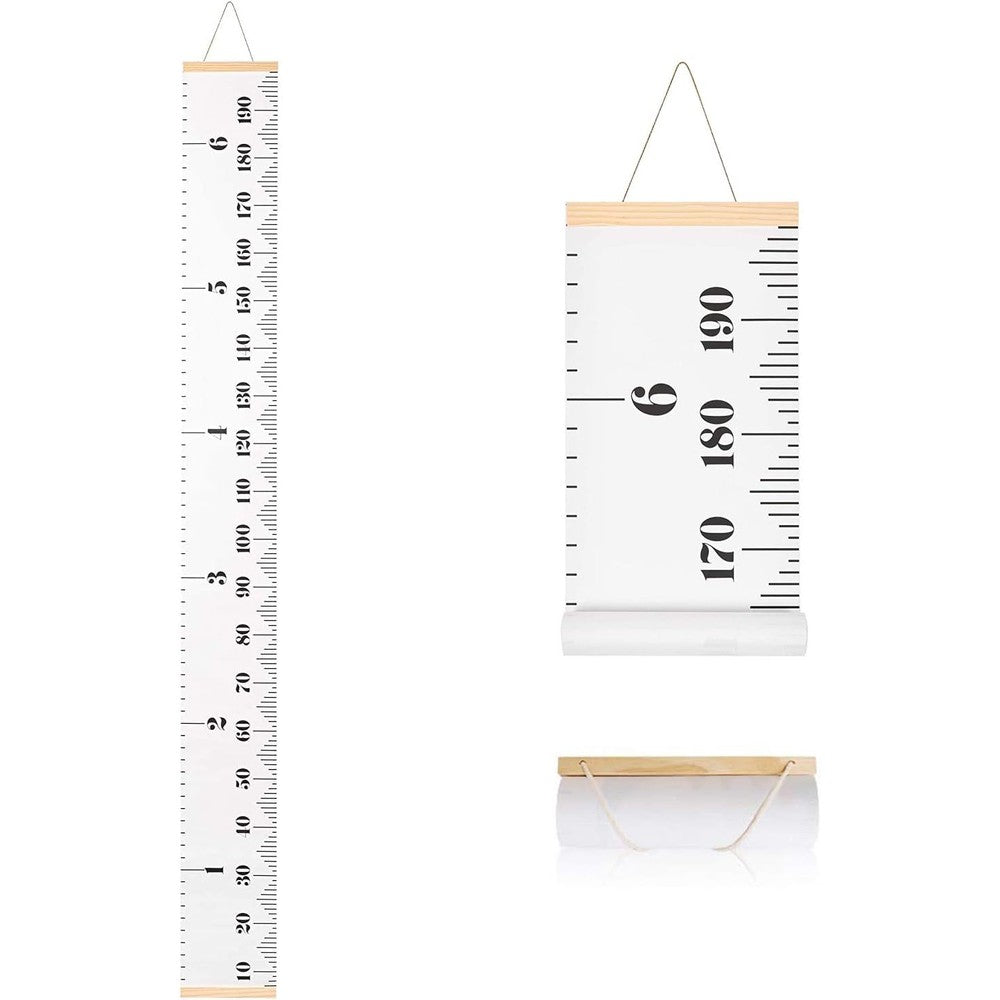 SUJAYU Growth Chart for Kids front view hanging on a nursery wall tracking height milestones.
