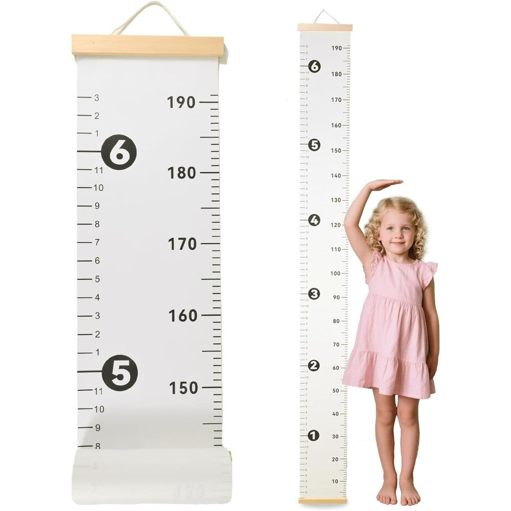 Mibote kids growth chart canvas wall ruler front view
