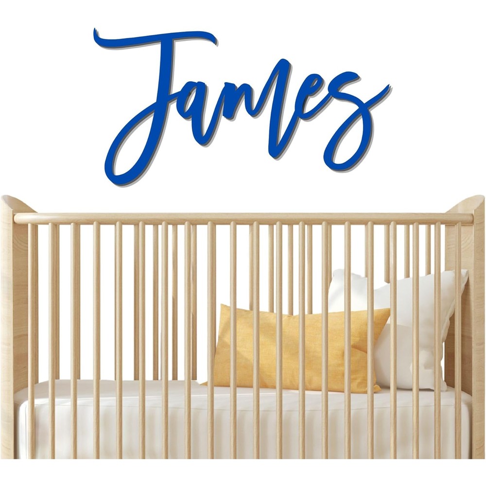 Woodgeekstore custom wooden name sign front view personalized baby nursery decor