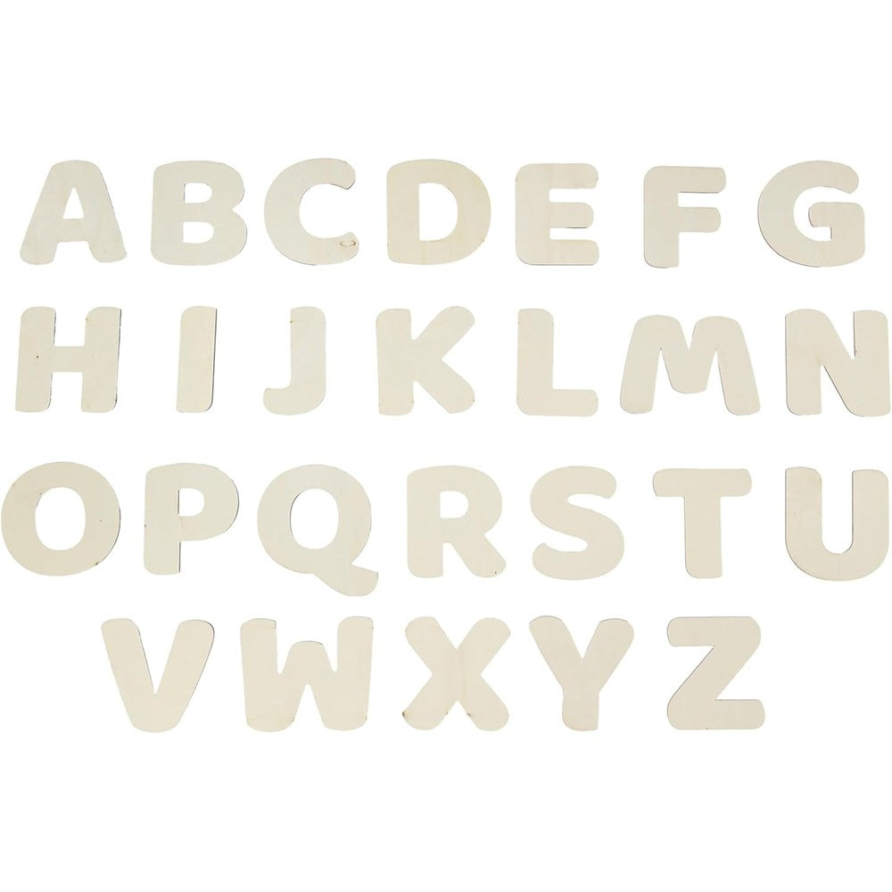 Xhqsulsclac unfinished wooden letters front view for DIY craft projects