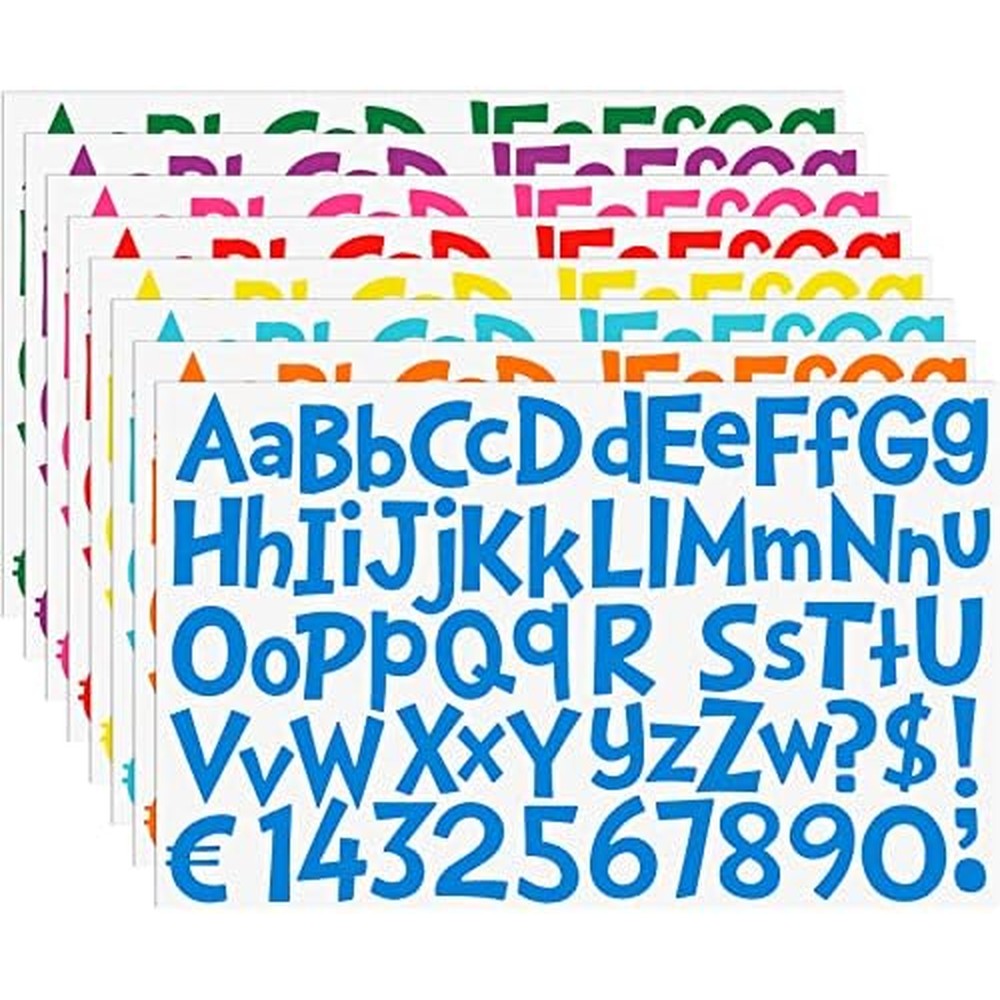 TaoBary 544 Pieces 2 Inch Large Alphabet Stickers front packaging view showcasing colorful sheets
