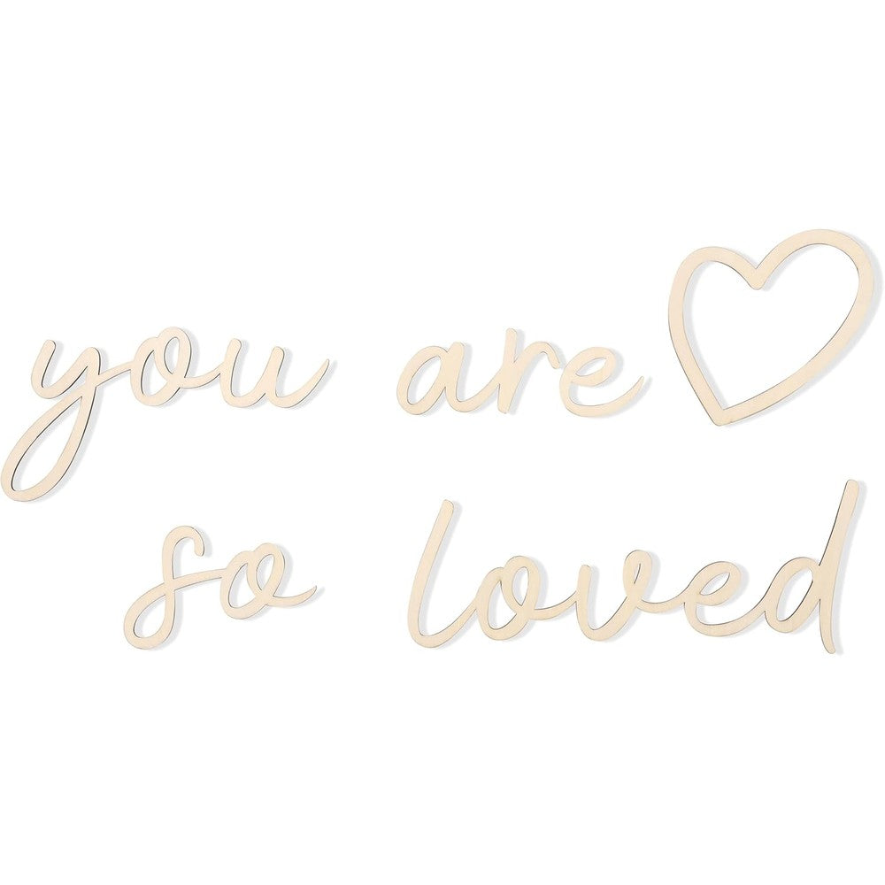 MAMUXI You Are So Loved wooden wall sign front view for nursery decor
