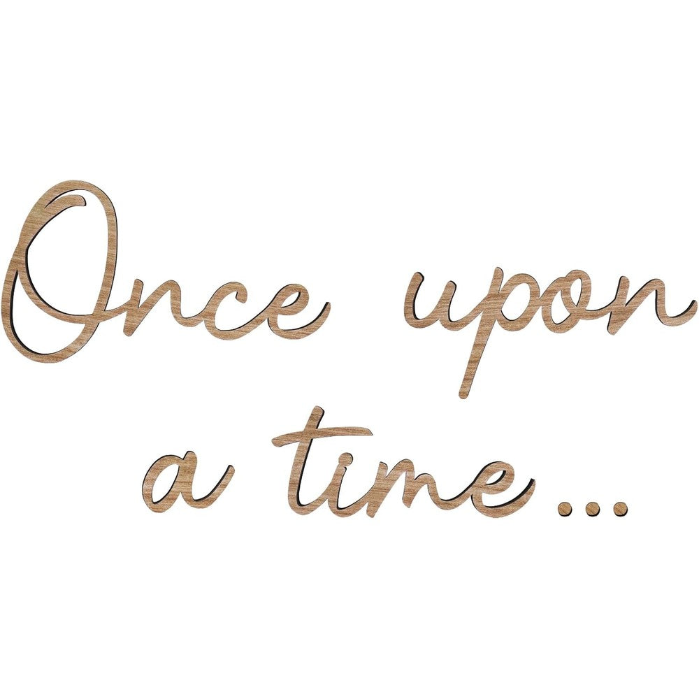 JarThenaAMCS Once Upon a Time wooden sign front view for nursery wall decor