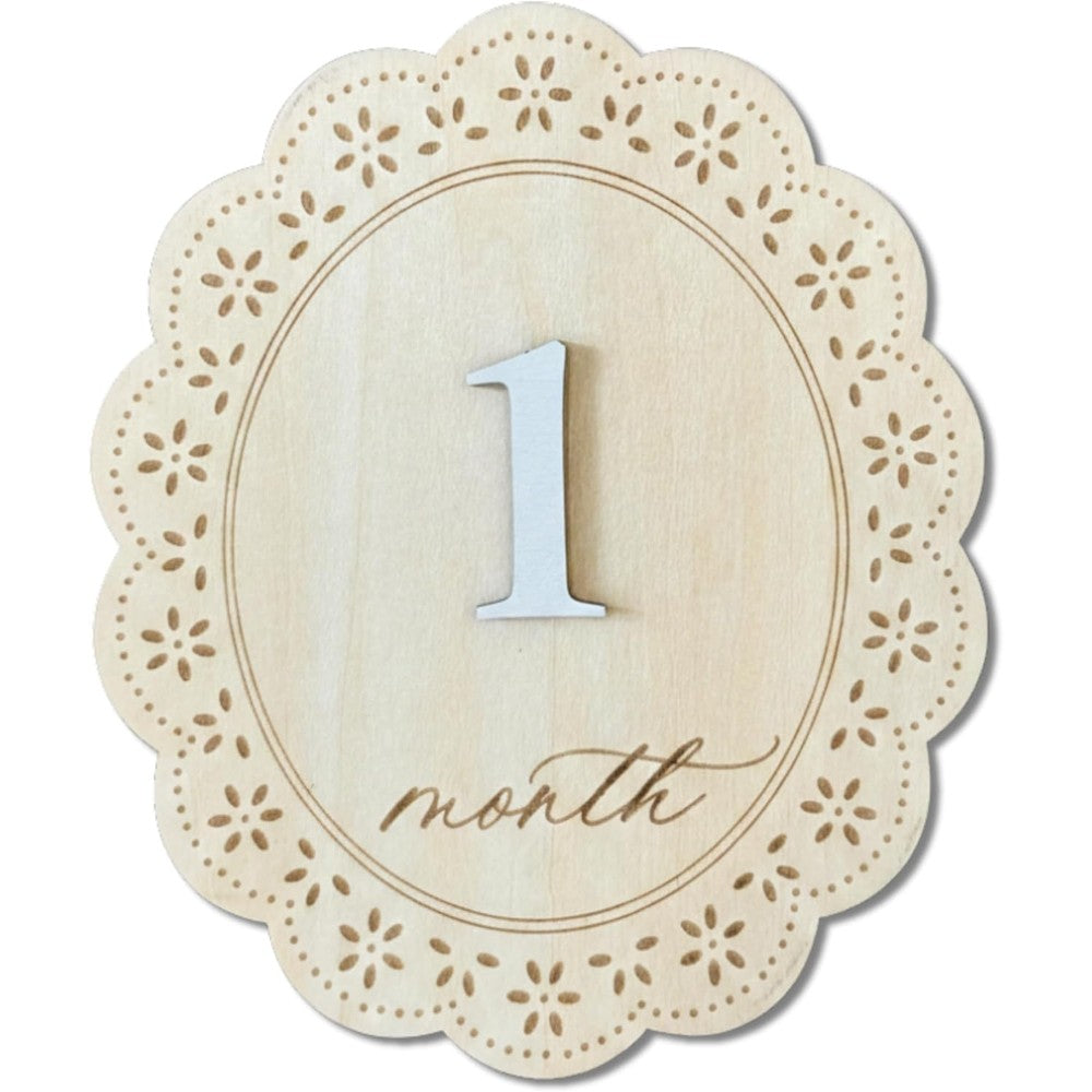 Memolebia baby girl monthly milestone signs front view for infant photoshoot themes