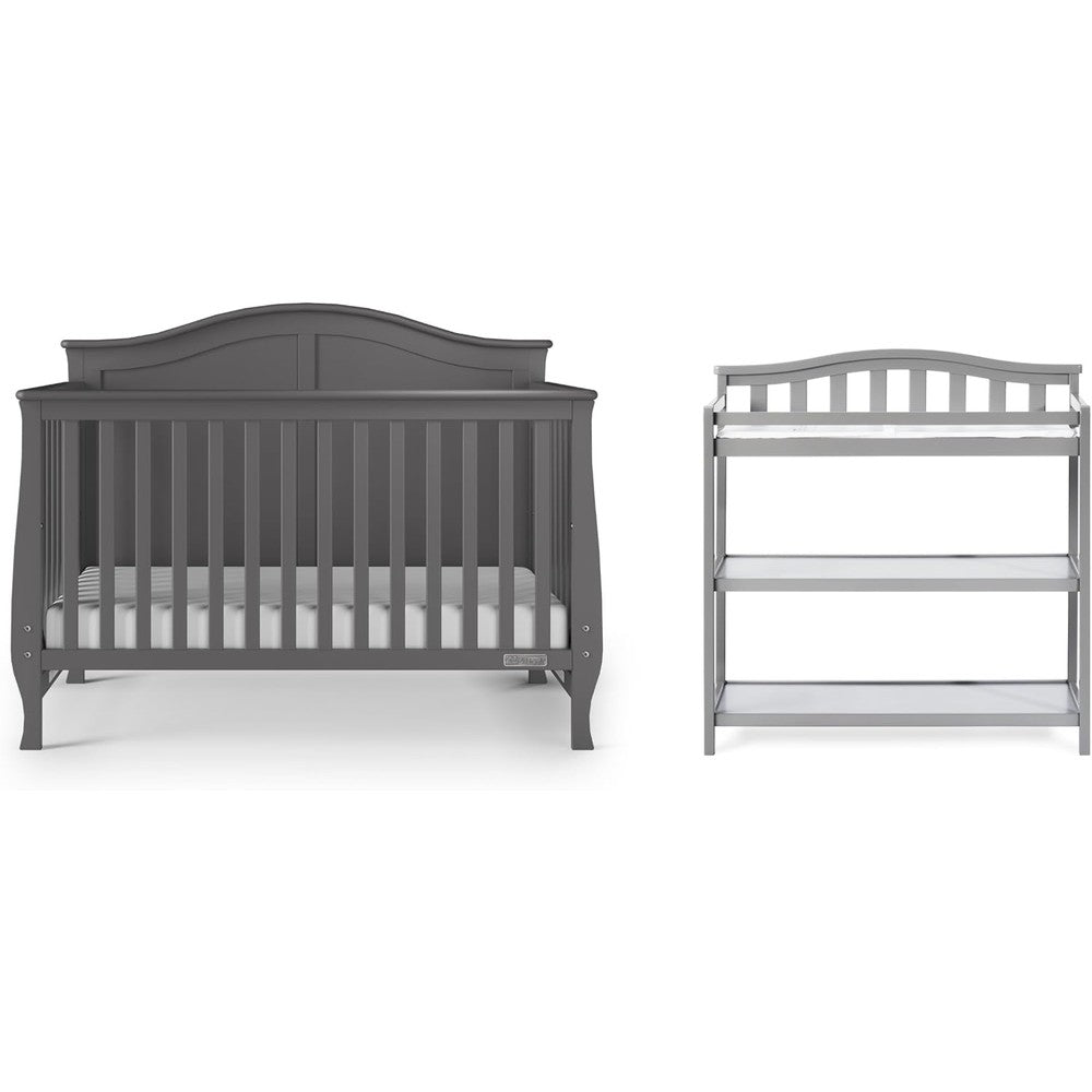 Child Craft Camden 2-Piece Nursery Set front view in cool gray finish
