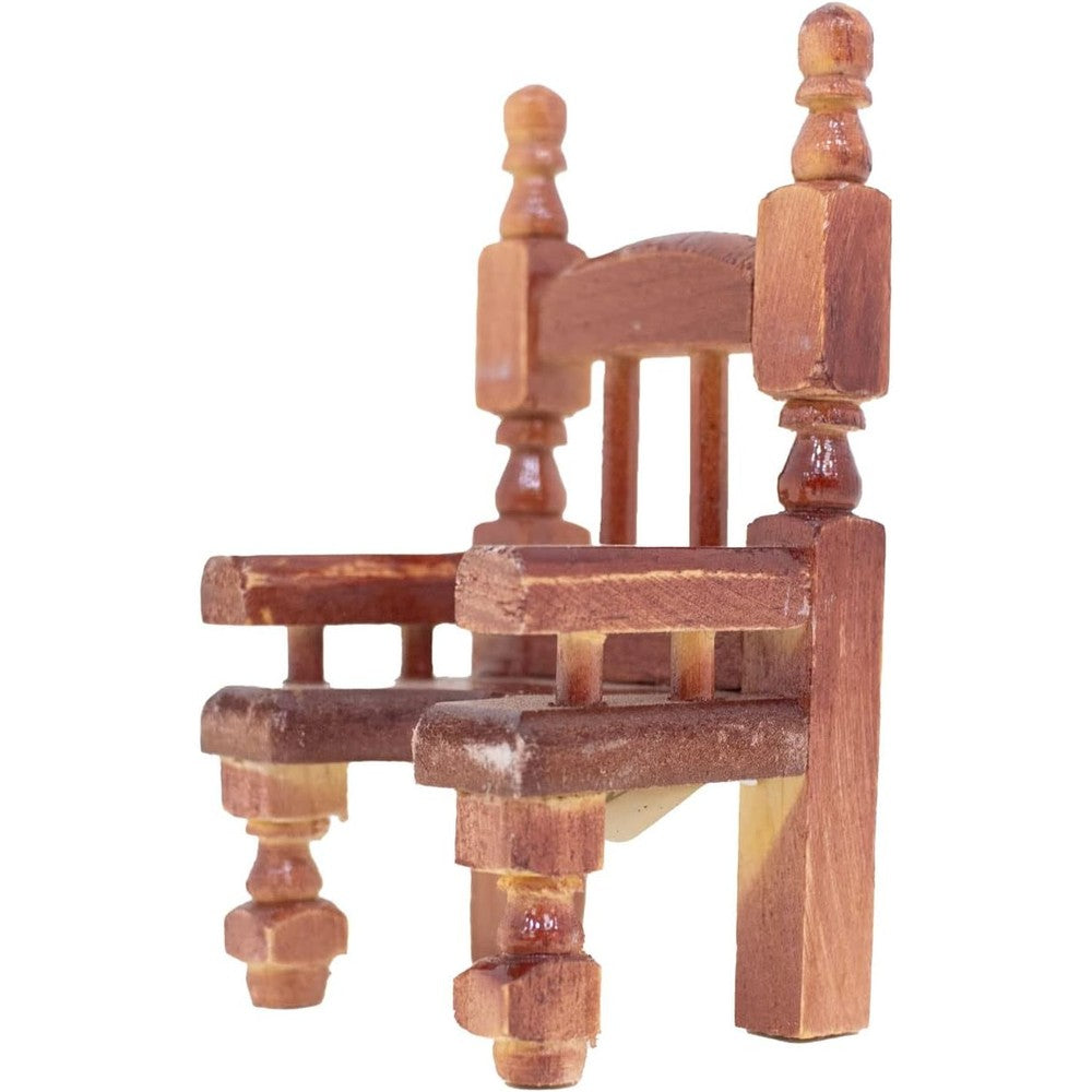 Susaniita wooden nativity chair size six front view for religious figurines