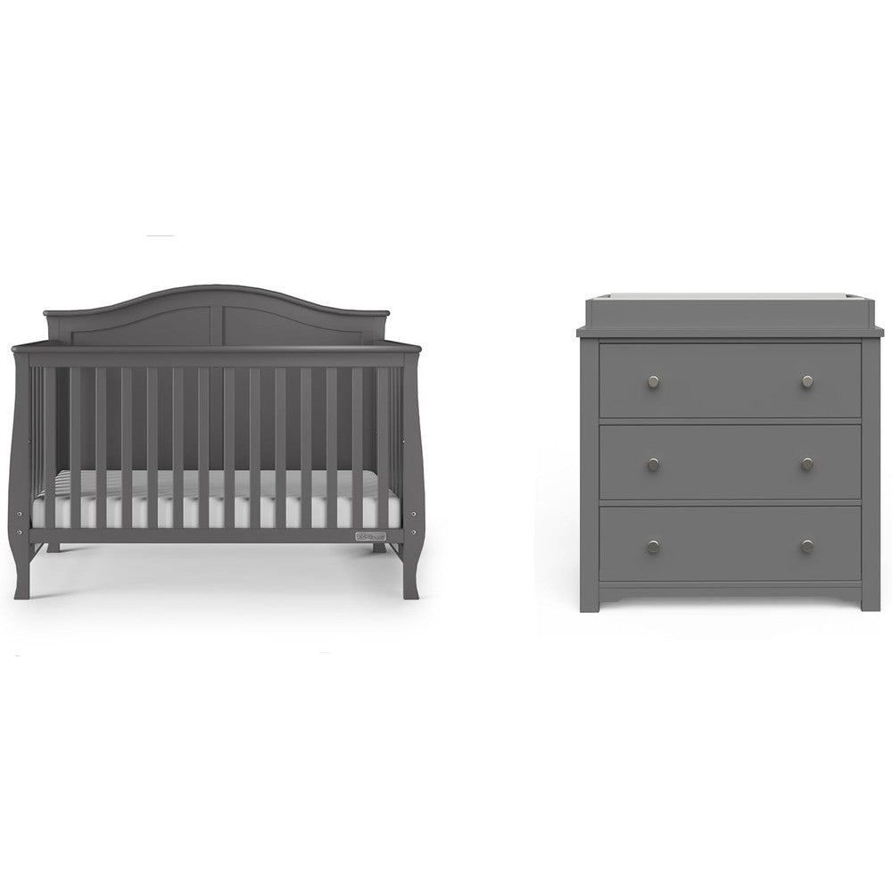 Child Craft Camden 4-in-1 convertible baby crib and dresser nursery furniture set front view