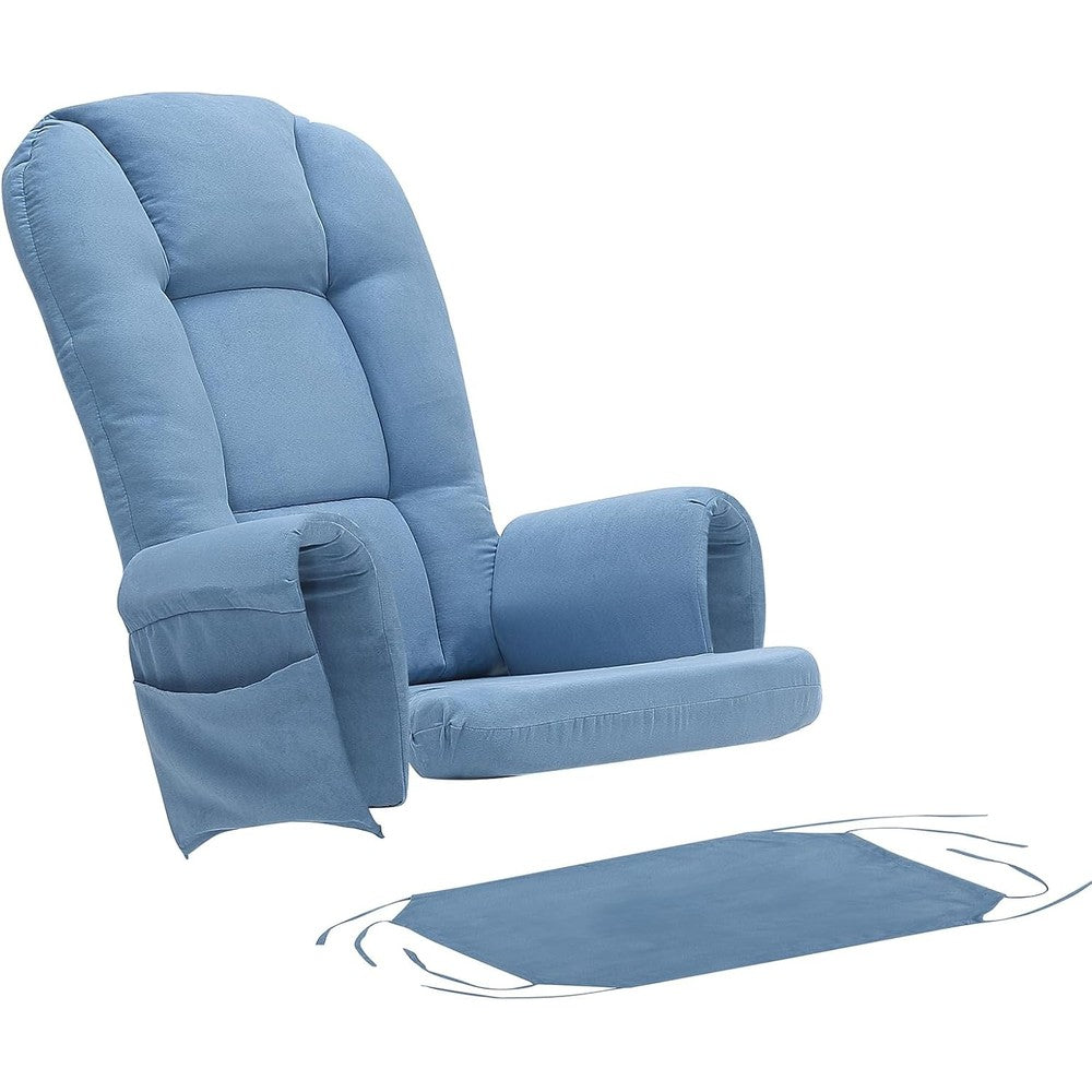 BECHAEO suede glider rocker replacement cushions front view on chair