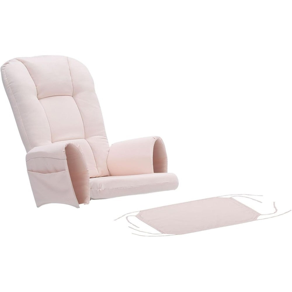Generic velvet glider rocker replacement cushions pink five piece set front view