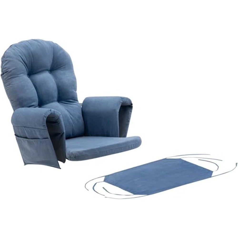 Generic 5 Piece Velvet Glider Rocker Replacement Cushions Set Front View
