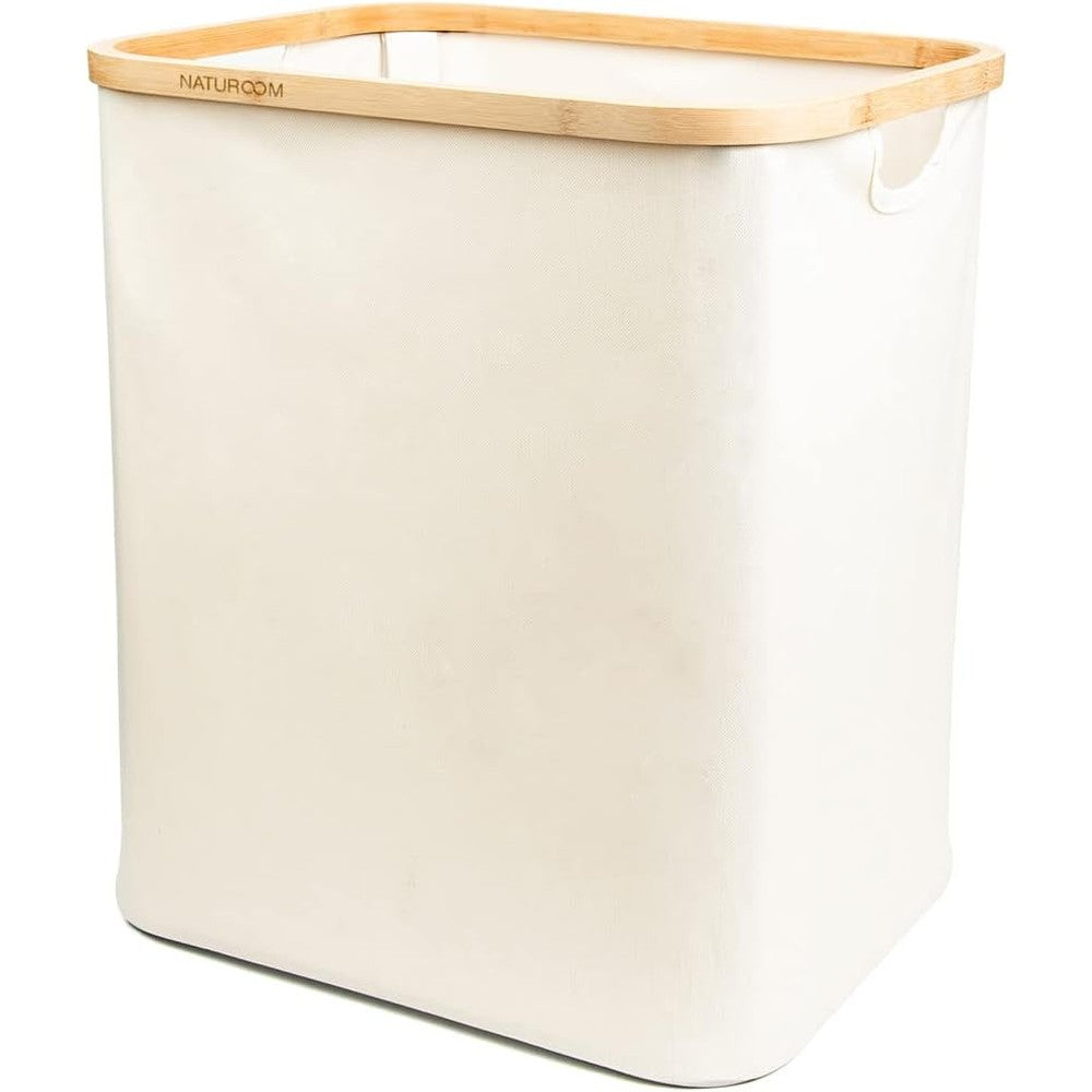 Naturoom 60 Liter bamboo laundry hamper front view