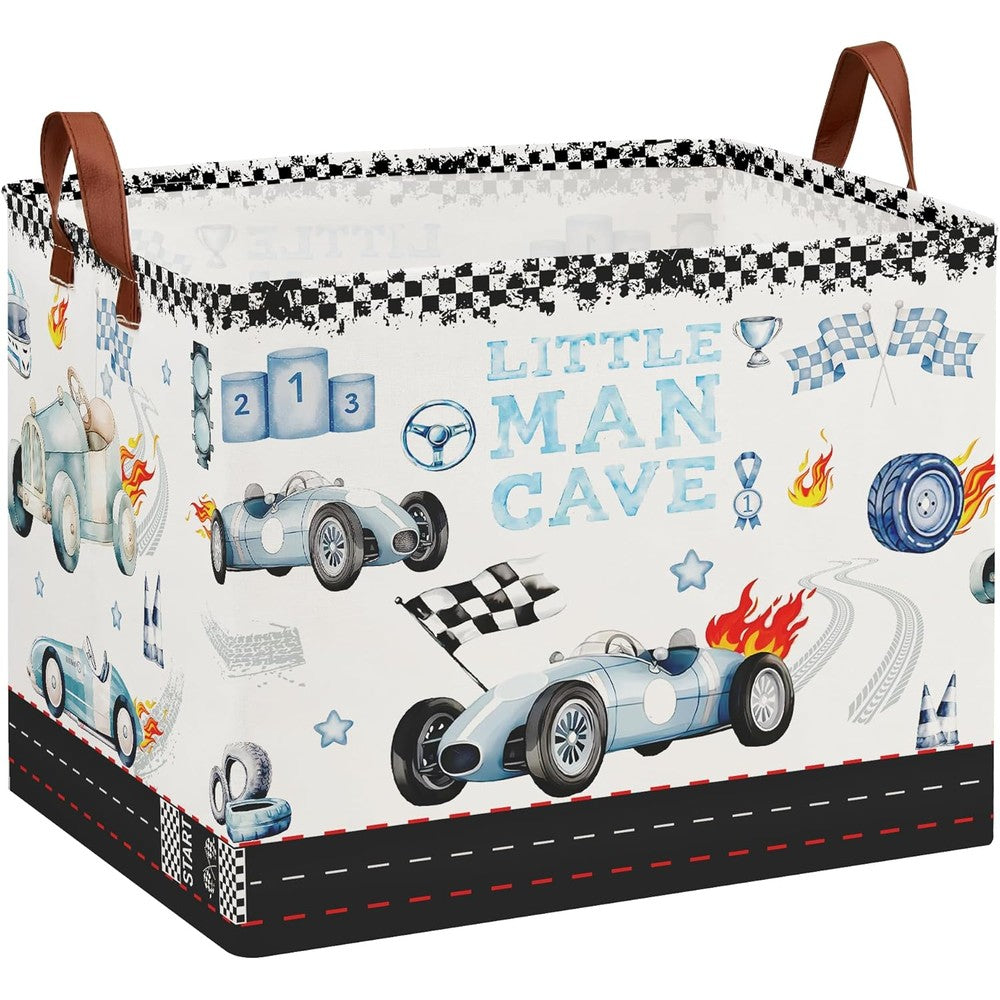 XHWZOF vintage car room decor basket front view with blue design