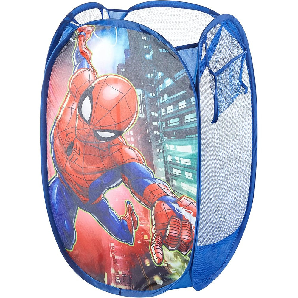 Marvel Spiderman pop up laundry hamper front view