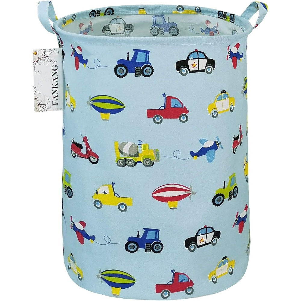 Fankang nursery hamper canvas laundry basket with car design front view