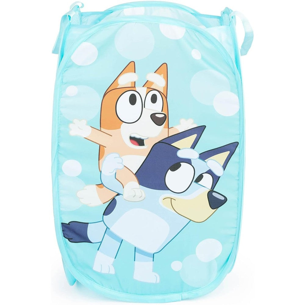 Jay Franco Bluey and Bingo pop up laundry hamper front view
