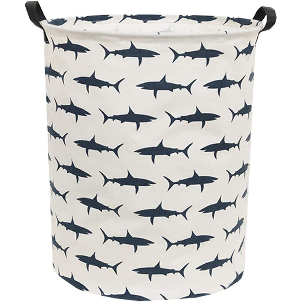 Sanjiaofen Kids Shark Laundry Hamper front view