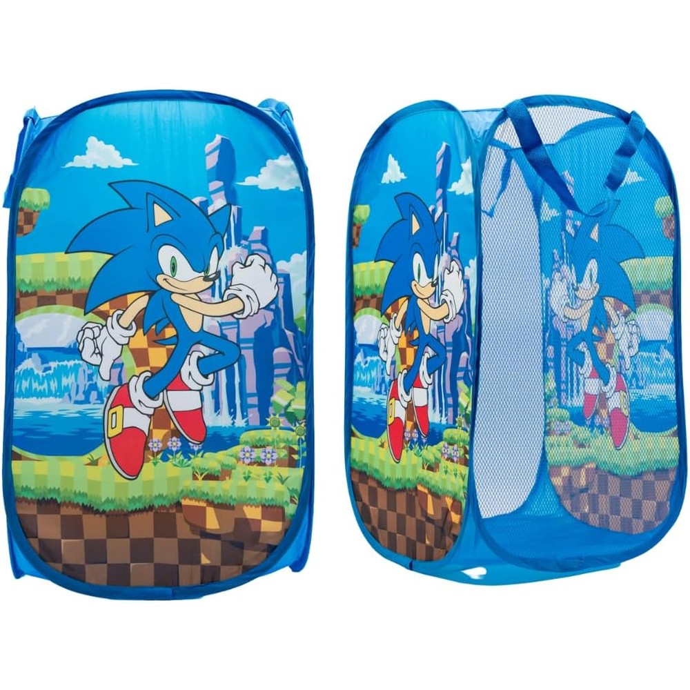Franco Sonic the Hedgehog kids pop up storage hamper front view
