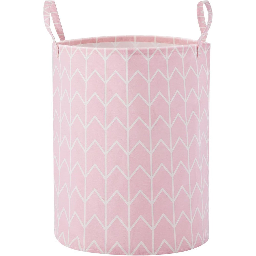 Techmilly pink geometric storage basket front view