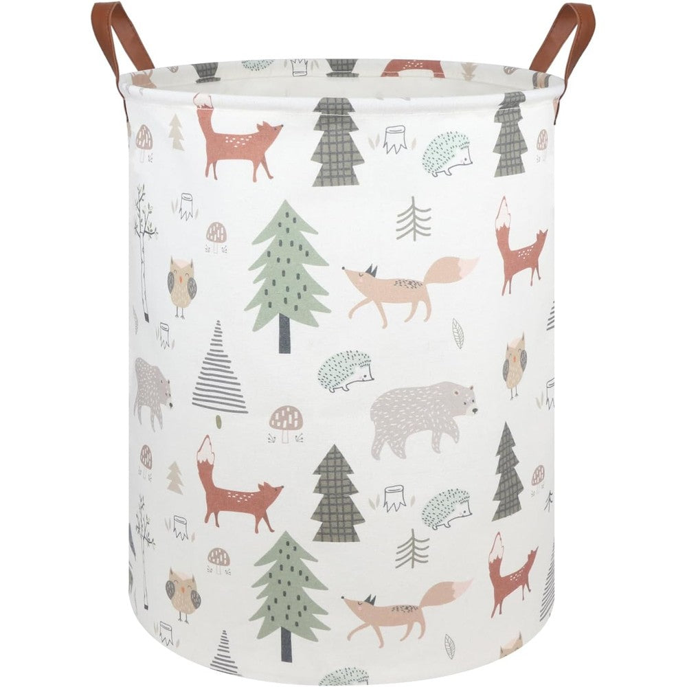 Fxocshe animal baby laundry basket front view nursery storage