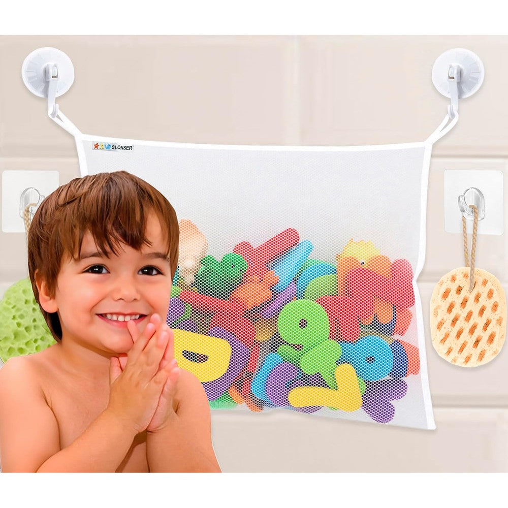 Slonser bath toy net front view organizer